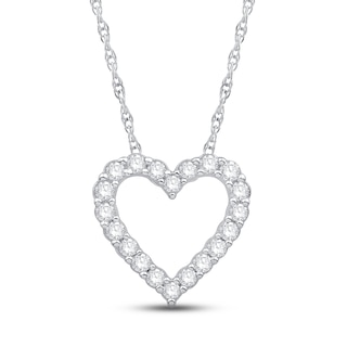 Diamond Heart Necklace 1/10 ct tw Round 10K Rose Gold