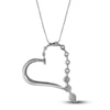 Thumbnail Image 2 of Diamond Heart Pendant Necklace 1/2 ct tw Round 10K White Gold 18&quot;