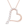 Thumbnail Image 1 of Diamond Heart Pendant Necklace 1/2 ct tw Round 10K Rose Gold 18&quot;