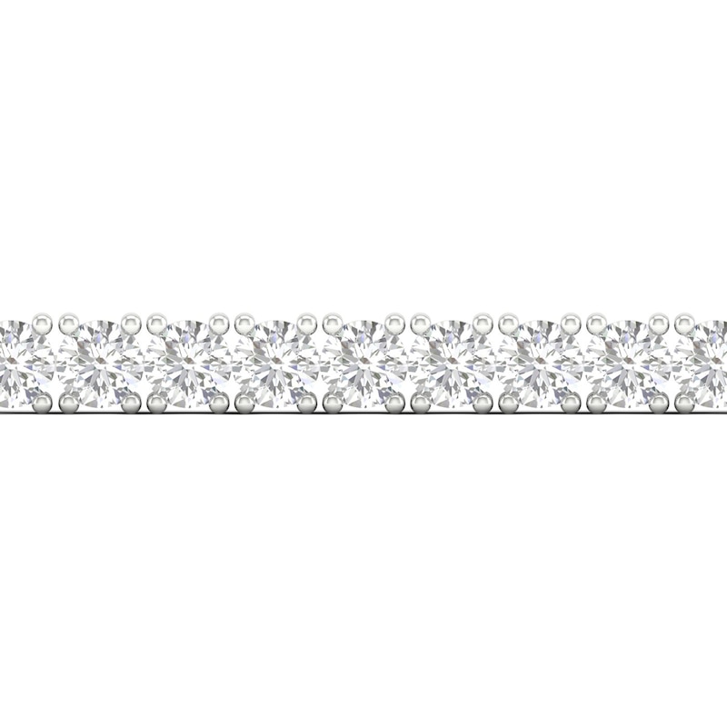 Main Image 2 of Lab-Created Diamond Tennis Bracelet 10 ct tw Round 14K White Gold