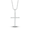 Thumbnail Image 1 of Diamond Cross Pendant Necklace 1/10 ct tw Round Sterling Silver