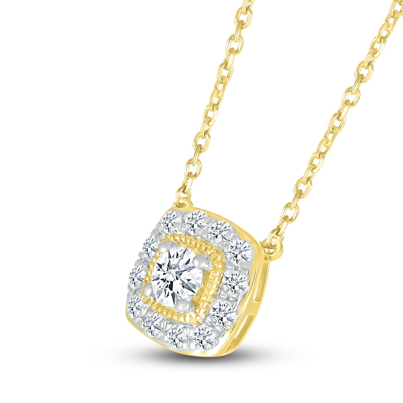 Diamond Necklace 1/3 ct tw Round 10K Yellow Gold 18"