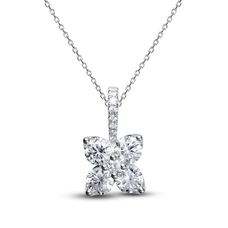Diamond Necklace 7/8 ct tw Round 14K White Gold 18"