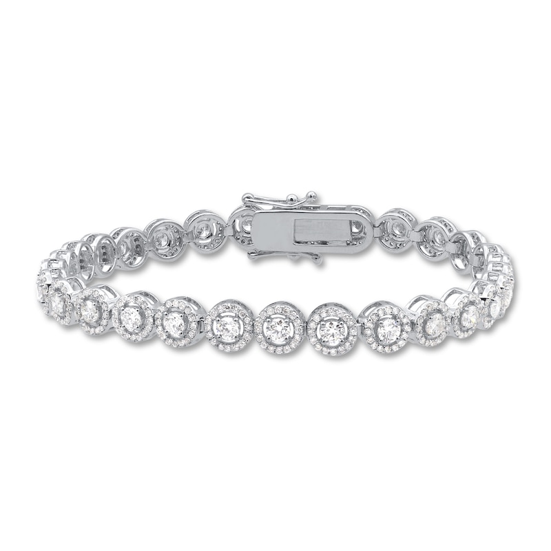 Main Image 1 of Diamond Tennis Bracelet 4 ct tw Round 14K White Gold