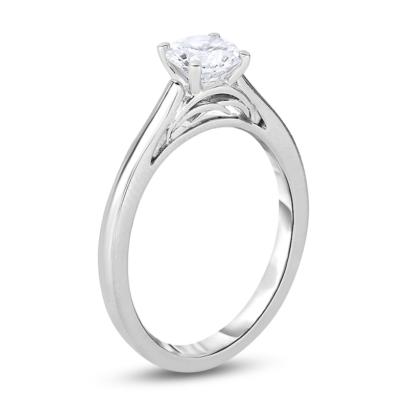 Main Image 2 of Diamond Solitaire Engagement Ring 1/2 ct tw Round 14K White Gold (I2/I)