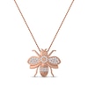 Thumbnail Image 1 of Diamond Bumble Bee Pendant Necklace 1/6 ct tw Round 10K Rose Gold 18&quot;