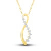 Thumbnail Image 0 of Diamond Infinity Twist Pendant Necklace 1/4 ct tw Round 10K Yellow Gold 18"