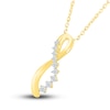 Thumbnail Image 1 of Diamond Infinity Twist Pendant Necklace 1/4 ct tw Round 10K Yellow Gold 18"