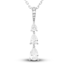 Thumbnail Image 1 of Diamond 3-Stone Pendant Necklace 1/2 ct tw Pear/Round 10K White Gold