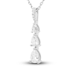 Thumbnail Image 2 of Diamond 3-Stone Pendant Necklace 1/2 ct tw Pear/Round 10K White Gold