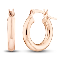 Polished Hoop Earrings 14K Rose Gold 15mm