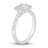 Thumbnail Image 2 of Diamond Double Halo Engagement Ring 3/4 ct tw Princess/Round 14K White Gold