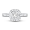 Thumbnail Image 3 of Diamond Double Halo Engagement Ring 3/4 ct tw Princess/Round 14K White Gold