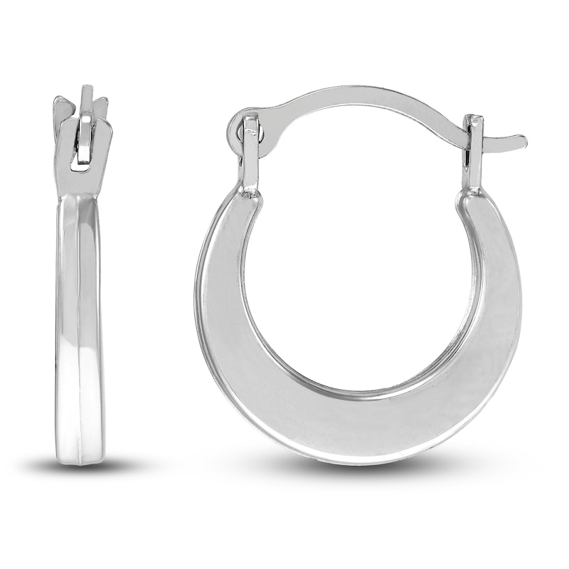 Main Image 2 of Polished Square Hoop Earrings 14K White Gold 12mm