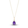 Thumbnail Image 0 of Natural Amethyst Necklace Diamond Accents 10K Yellow Gold