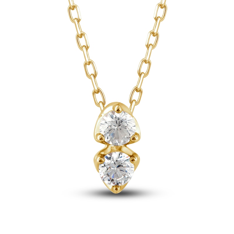 Main Image 1 of Diamond Pendant Necklace 1/4 ct tw Round 10K Yellow Gold