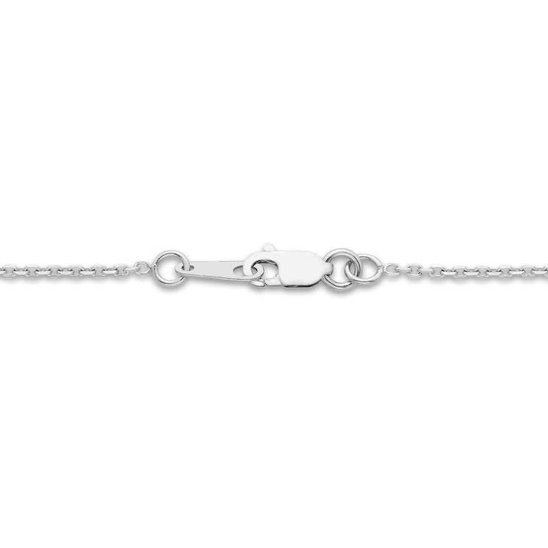 Main Image 3 of Diamond Letter B Pendant Necklace 1/10 ct tw Round 10K White Gold