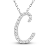 Thumbnail Image 0 of Diamond Letter C Pendant Necklace 1/10 ct tw Round 10K White Gold