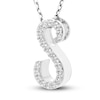 Thumbnail Image 2 of Diamond Letter S Pendant Necklace 1/10 ct tw Round 10K White Gold