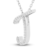 Thumbnail Image 2 of Diamond Letter T Pendant Necklace 1/10 ct tw Round 10K White Gold