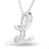 Thumbnail Image 2 of Diamond Letter L Pendant Necklace 1/10 ct tw Round 10K White Gold 18&quot;