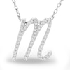 Thumbnail Image 1 of Diamond Letter M Pendant Necklace 1/10 ct tw Round 10K White Gold 18&quot;