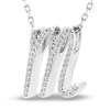 Thumbnail Image 2 of Diamond Letter M Pendant Necklace 1/10 ct tw Round 10K White Gold 18&quot;