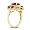 Thumbnail Image 3 of Natural Rhodolite Garnet Three-Stone Ring 1/4 ct tw Round 10K Yellow Gold