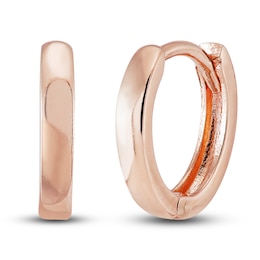 Children's Round Huggie Earrings 14K Rose Gold 9.54mm