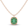 Thumbnail Image 1 of Juliette Maison Natural Emerald Pendant Necklace 10K Rose Gold