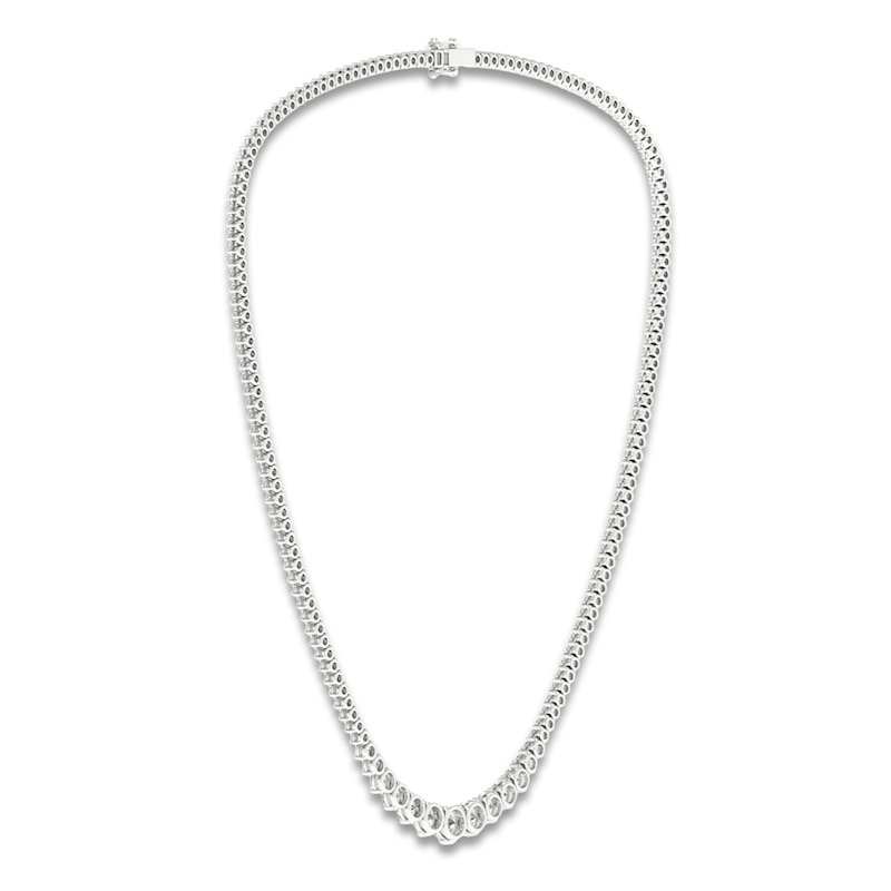 Lab-Created Diamond Tennis Necklace 15 ct tw 14K White Gold