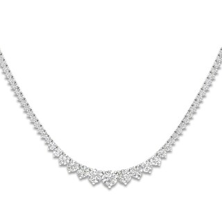 Lab-Created Diamond Tennis Necklace 15 ct tw 14K White Gold | Jared