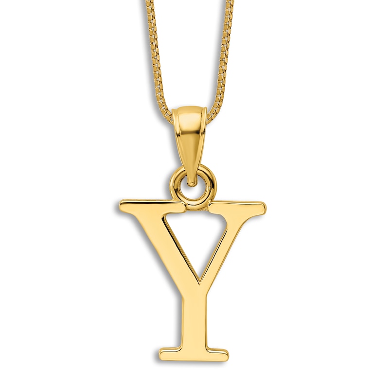 Main Image 1 of Initial Y Necklace 14K Yellow Gold 18&quot;