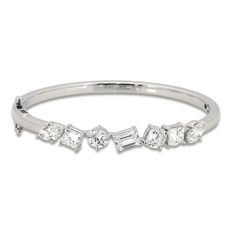 Jared Atelier Diamond Bangle Bracelet 4-1/2 ct tw Marquise/Princess/ Round/Cushion/Oval/Radiant Platinum