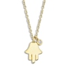 Thumbnail Image 1 of Shy Creation Diamond Accent Hamsa Pendant Necklace Round 14K Yellow Gold 18&quot; SC55009886