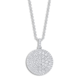 Shy Creation Diamond Pendant Necklace 2 ct tw Round 14K White Gold 18&quot; SC55023623