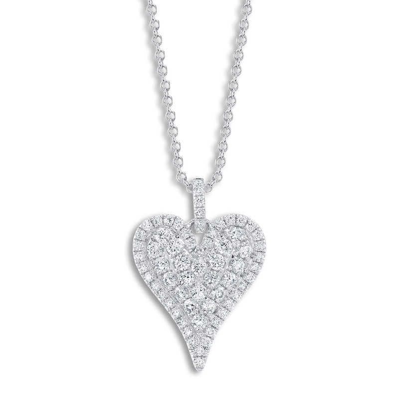 Diamond Heart Necklace in 14k White Gold (1 ct. tw.)