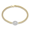 Thumbnail Image 0 of Diamond Station Bracelet 1/4 ct tw Princess/Round 10K Yellow Gold 7.25"