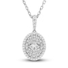 Thumbnail Image 0 of Diamond Pendant Necklace 1/4 ct tw Princess/Round 10K White Gold 18"