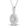 Thumbnail Image 1 of Diamond Pendant Necklace 1/4 ct tw Princess/Round 10K White Gold 18"