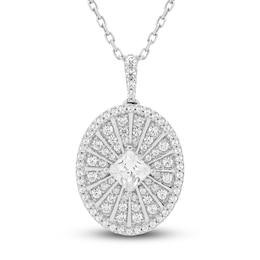 Diamond Pendant Necklace 1/2 ct tw Round 10K White Gold 18&quot;