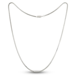 Solid Box Chain Necklace 14K White Gold 22&quot; 2.35mm