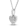 Thumbnail Image 2 of Diamond Heart Pendant Necklace 1/5 ct tw Round/Baguette Sterling Silver 18&quot;