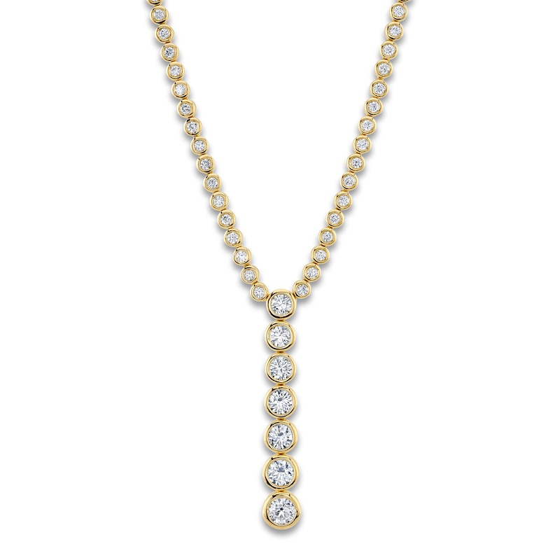 Main Image 2 of Shy Creation Diamond Lariat Necklace 4-1/6 ct tw Round 14K Yellow Gold 18&quot; SC55024077