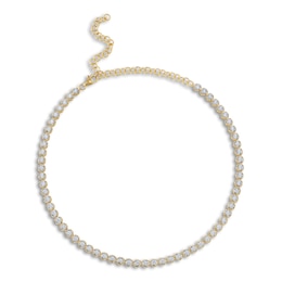 Shy Creation Diamond Tennis Necklace 4-3/4 ct tw Round 14K Yellow Gold 18&quot; SC55024327