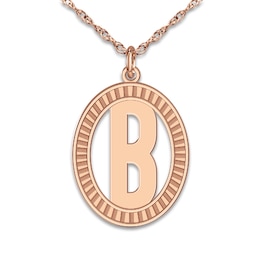 Initial Pendant Necklace Rose Gold-Plated Sterling Silver 18&quot;