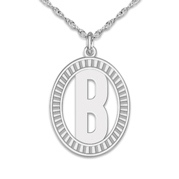 Initial Pendant Necklace Sterling Silver 18&quot;