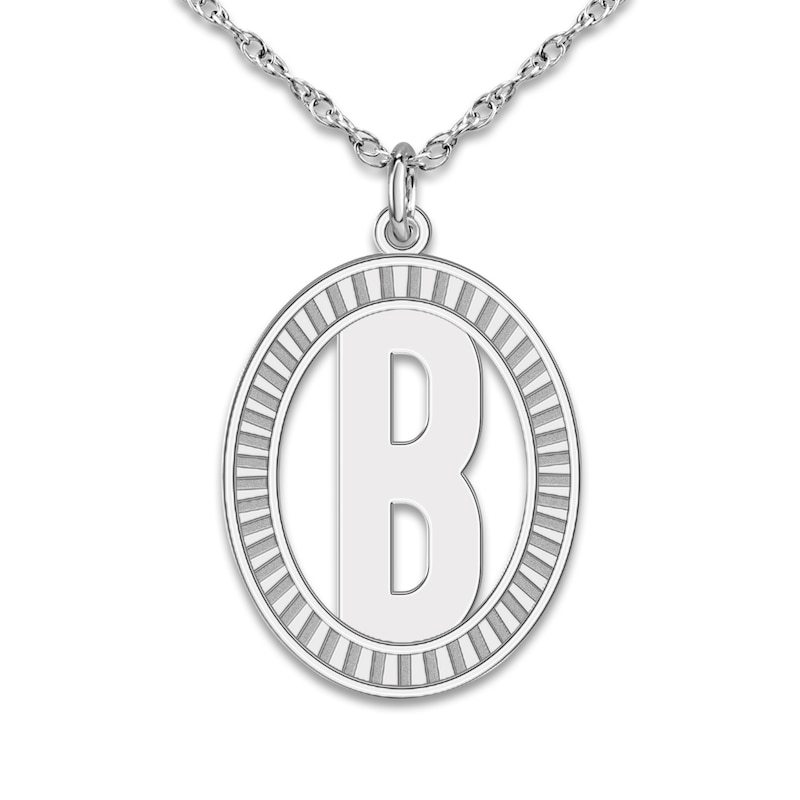 Main Image 1 of Initial Pendant Necklace Sterling Silver 18&quot;