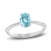 Thumbnail Image 0 of LALI Jewels Natural Aquamarine Engagement Ring 1/10 ct t Diamonds 14K White Gold