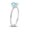 Thumbnail Image 1 of LALI Jewels Natural Aquamarine Engagement Ring 1/10 ct t Diamonds 14K White Gold